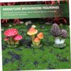 Sosoport 6-Piece Miniature Mushroom Decorations, Realistic Resin Ornaments for Fairy Gardens, Micro Landscapes, Gardens and Tables view 3