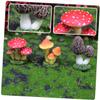 Sosoport 6-Piece Miniature Mushroom Decorations, Realistic Resin Ornaments for Fairy Gardens, Micro Landscapes, Gardens and Tables view 4