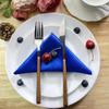 THAYLA 42 x 42 cm Navy Blue Satin Cloth Napkins, 10/20/30 Pieces view 2
