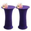 Stretch Cocktail Table Cover, Spandex Tablecloth for Round Tables, Washable (2-Piece, 80 cm, Purple) view 1