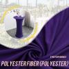 Stretch Cocktail Table Cover, Spandex Tablecloth for Round Tables, Washable (2-Piece, 80 cm, Purple) view 2