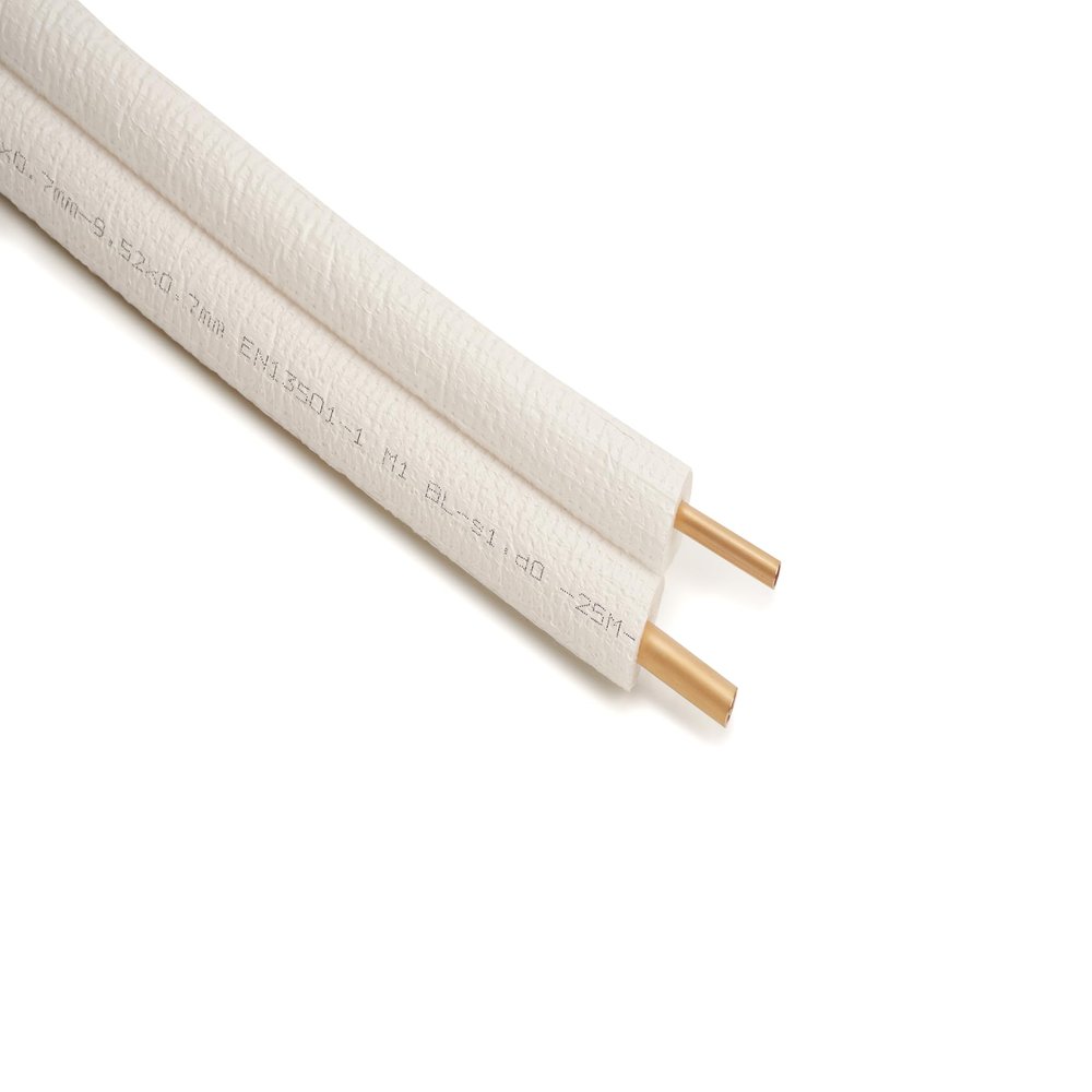 Idoneo Line 1/4" + 1/2" Pre-Insulated Refrigerant Copper Tube Coil, 18,000 BTU, 11 m