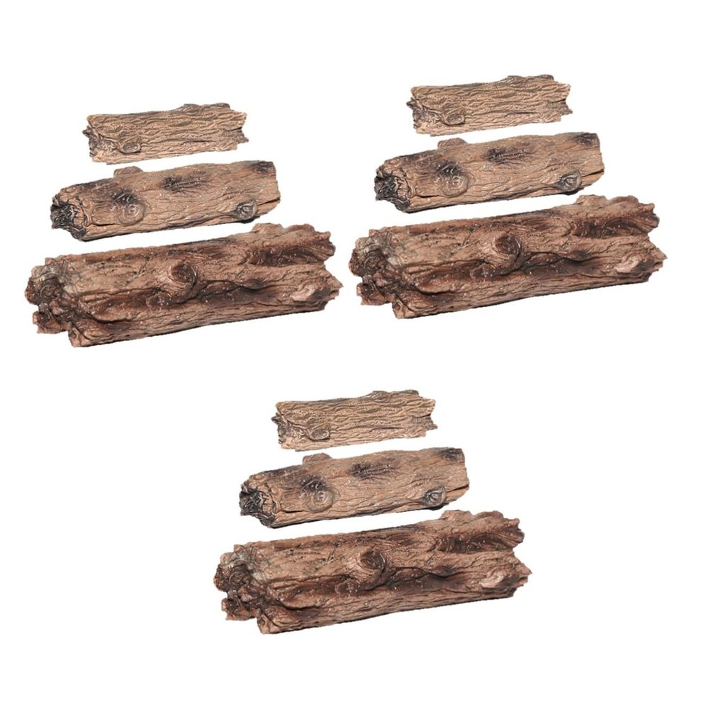 Toddmomy 9-Piece Mini Resin Tree Stump Models, Artificial Tree Trunks for Fairy Gardens, Dollhouses, and Micro Landscapes