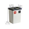 HASMI Rectangular Dual-Compartment Trash Can with Lid, Recycling Bin, White view 2