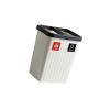 HASMI Rectangular Dual-Compartment Trash Can with Lid, Recycling Bin, White view 3