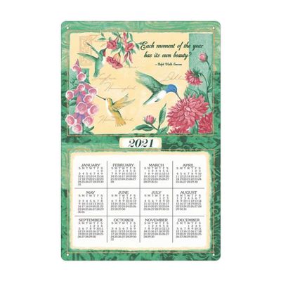2021 Vintage Metal Calendar Tin Sign, House Wall Art Décor for Bar, Restaurant, or Café, 11.8 x 15.8 in