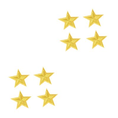 Operitacx 20-Piece Small Five-Pointed Star Patches, Yellow Embroidered Appliqués for Clothing, T-Shirts, Jeans, Skirts and More