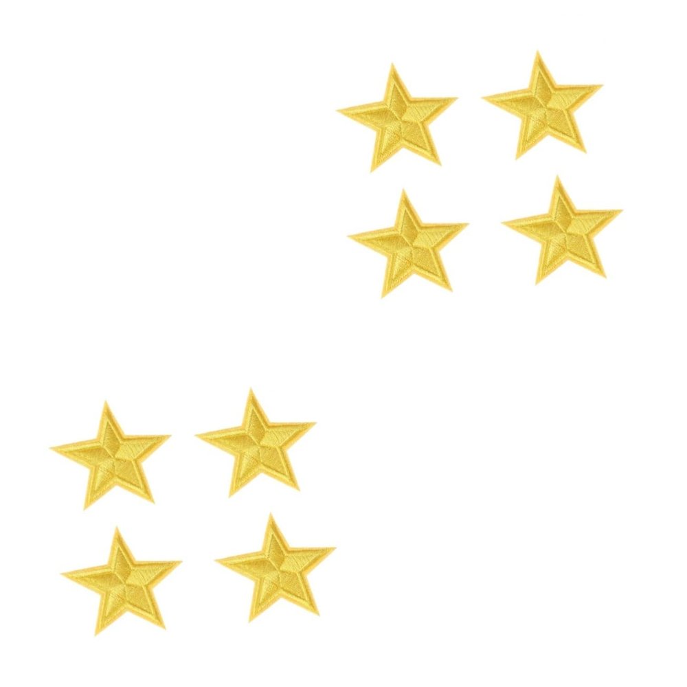 Operitacx 20-Piece Small Five-Pointed Star Patches, Yellow Embroidered Appliqués for Clothing, T-Shirts, Jeans, Skirts and More