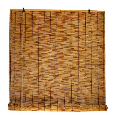 Weatherproof Bamboo Roller Blind for Balcony, Indoor/Outdoor, No Drilling