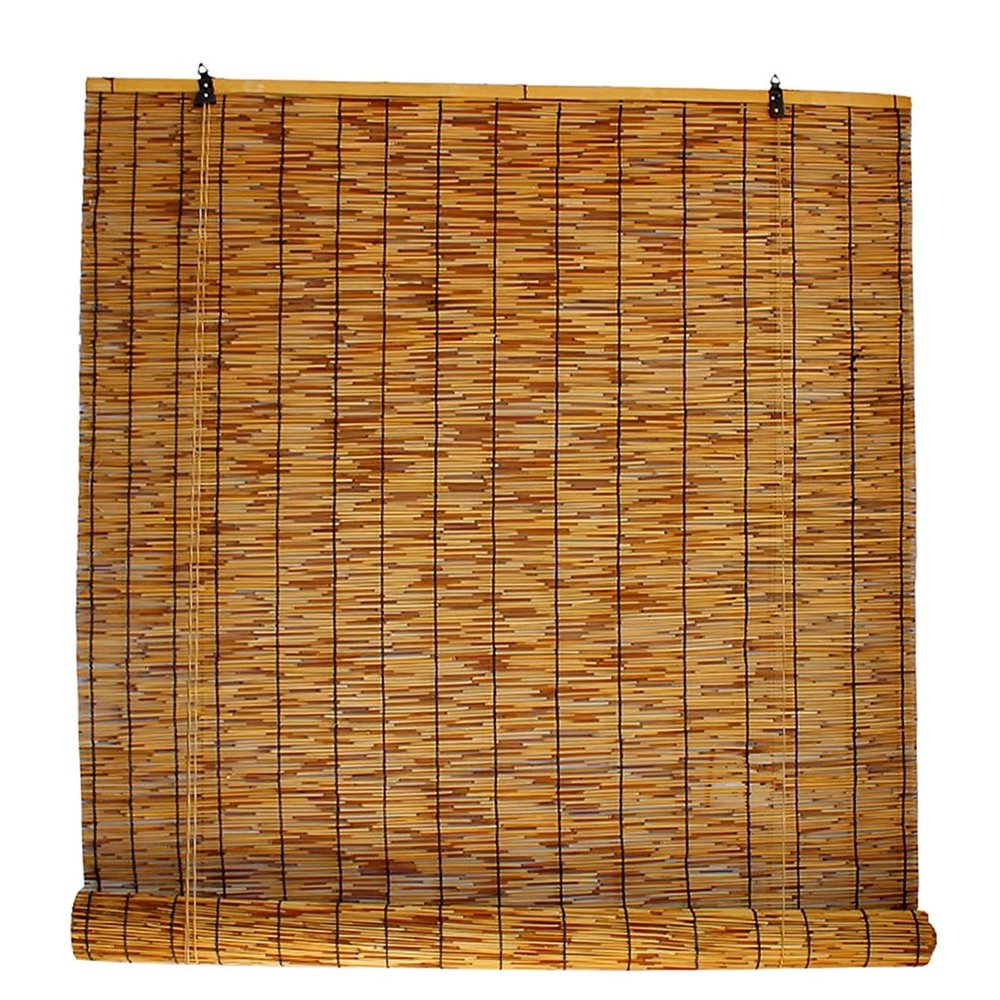 Weatherproof Bamboo Roller Blind for Balcony, Indoor/Outdoor, No Drilling