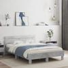 vidaXL Bed Frame with Headboard and LED Lighting Concrete Gray 120x190 cm view 2