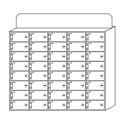 Cell Phone Storage Cabinet, White Acrylic, Thickened, Wall-Mounted, Lockable Phone Storage Box for a Tidy Desk (White, Size 12 / White, Size 40)