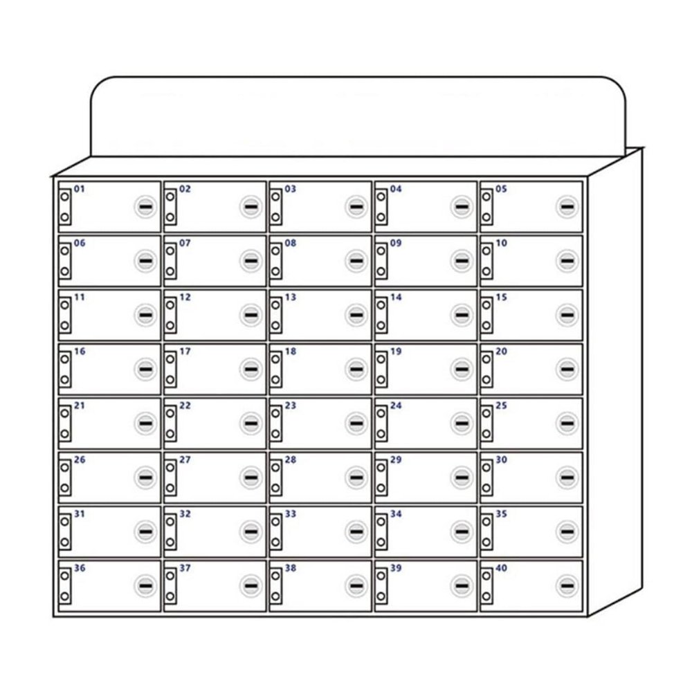 Cell Phone Storage Cabinet, White Acrylic, Thickened, Wall-Mounted, Lockable Phone Storage Box for a Tidy Desk (White, Size 12 / White, Size 40)