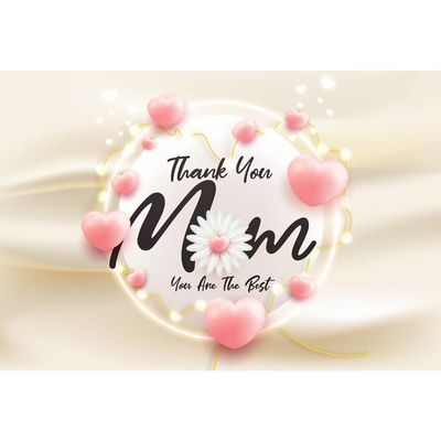 SDOTPMT 3x2m Mother's Day Pink Heart and White Daisy Photography Backdrop