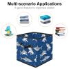 Folding Fabric Storage Cube with Handles for Toys, Clothes, and Books - Happy Shark Blowing Bubbles view 2