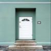 Outdoor House Number Door Plaque, Hand-Painted Enameled Ceramic, Large Floral Design, 7.5 x 15 cm (G) view 3