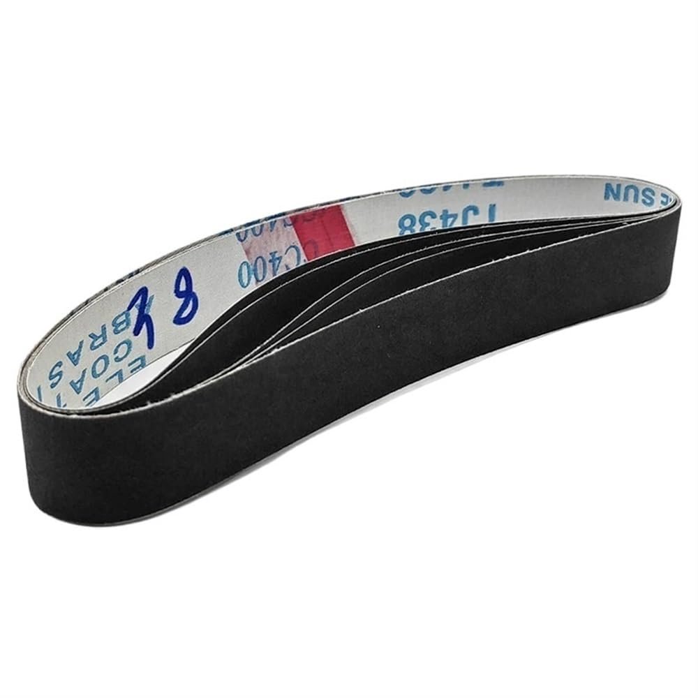 30 x 533 mm Sanding Belt, 1.2 x 21 in. P60600 Sanding Belt for Sharpening Drill Bits and Polishing Wood and Metal (Color: Black (TJ438), Size: 5 Pieces, Grit 400)