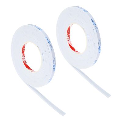 PATIKIL 3/8" W x 1/8" T x 16.4 ft EVA Single-Sided Foam Tape, 2 Rolls, White
