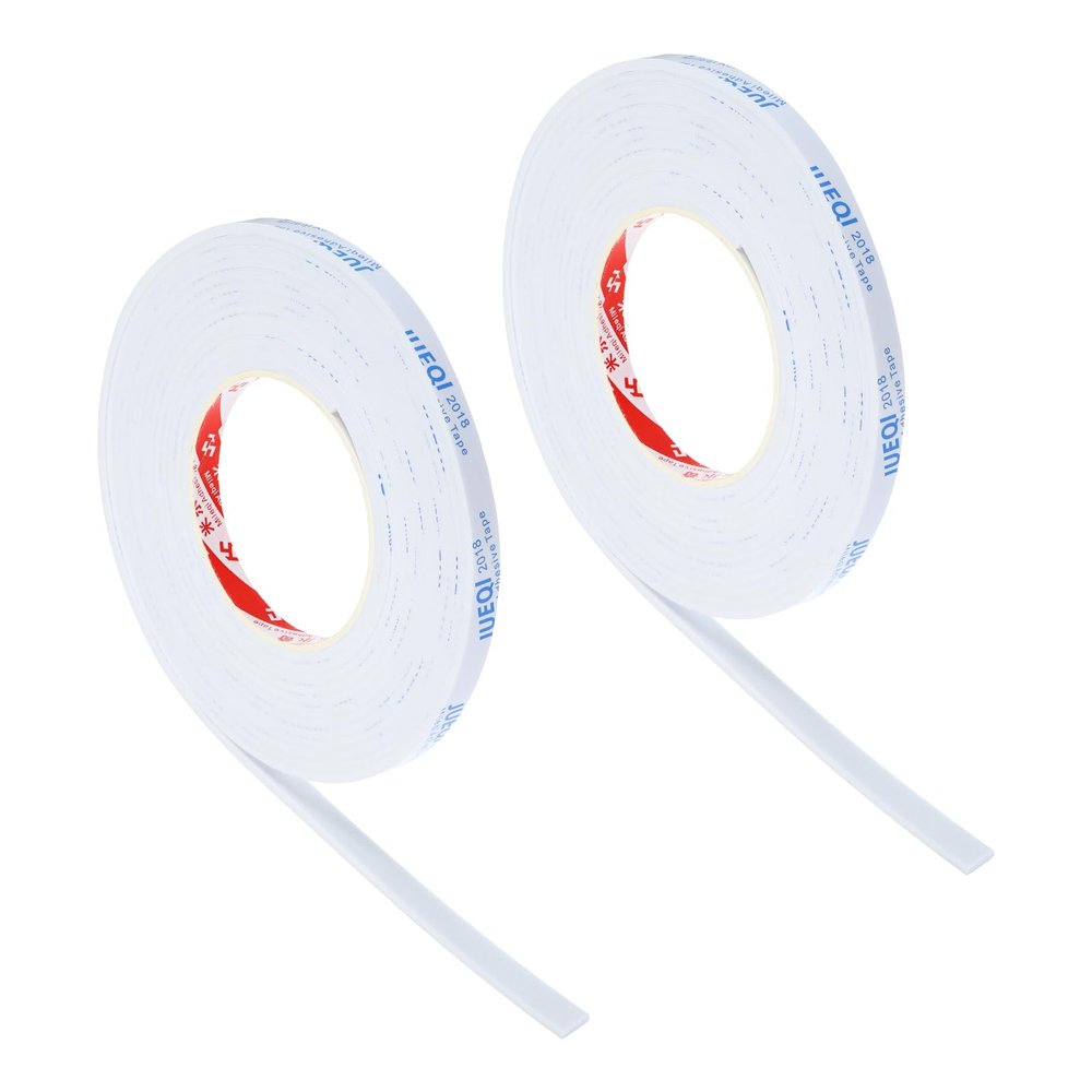 PATIKIL 3/8" W x 1/8" T x 16.4 ft EVA Single-Sided Foam Tape, 2 Rolls, White