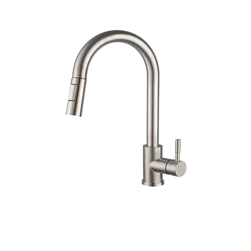 Pull-Out Kitchen Faucet, Stainless Steel, Hot and Cold Water Mixer, A1131N-2 G3/8