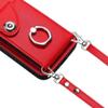 Xinyunew Folio Phone Case for Oppo A58 4G with Strap, Card Slots, Wallet, 360° Ring Stand, Red view 3