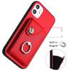 Xinyunew Folio Phone Case for Oppo A58 4G with Strap, Card Slots, Wallet, 360° Ring Stand, Red view 4