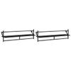AIJUUKJP Wall Shelves with Rods, 2 Pieces, Black, 100 x 25 x 30 cm view 2