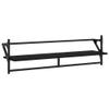AIJUUKJP Wall Shelves with Rods, 2 Pieces, Black, 100 x 25 x 30 cm view 4