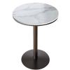 Round Bistro Pub Table with Marble Top, Metal Frame, Bar Height 105 cm view 1