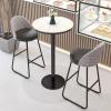 Round Bistro Pub Table with Marble Top, Metal Frame, Bar Height 105 cm view 3