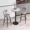 Round Bistro Pub Table with Marble Top, Metal Frame, Bar Height 105 cm view 4