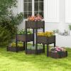 HAPPYGRILL Outdoor Raised Garden Bed, Set of 6, with Removable Legs and Supports, Self-Watering System, Drainage Holes view 2