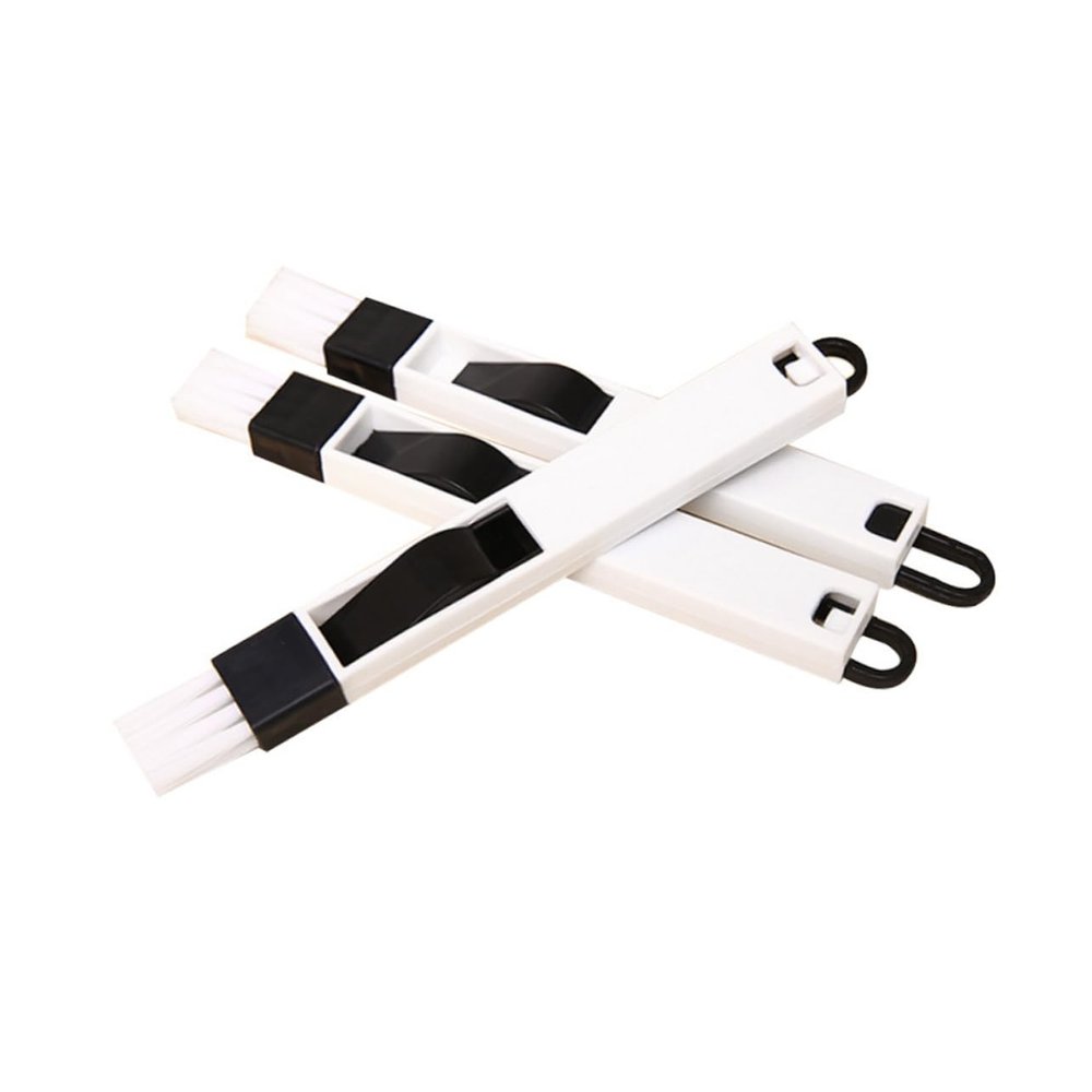 Keyboard Cleaning Brushes, 3-Pack, Black Plastic, 2-in-1 Design