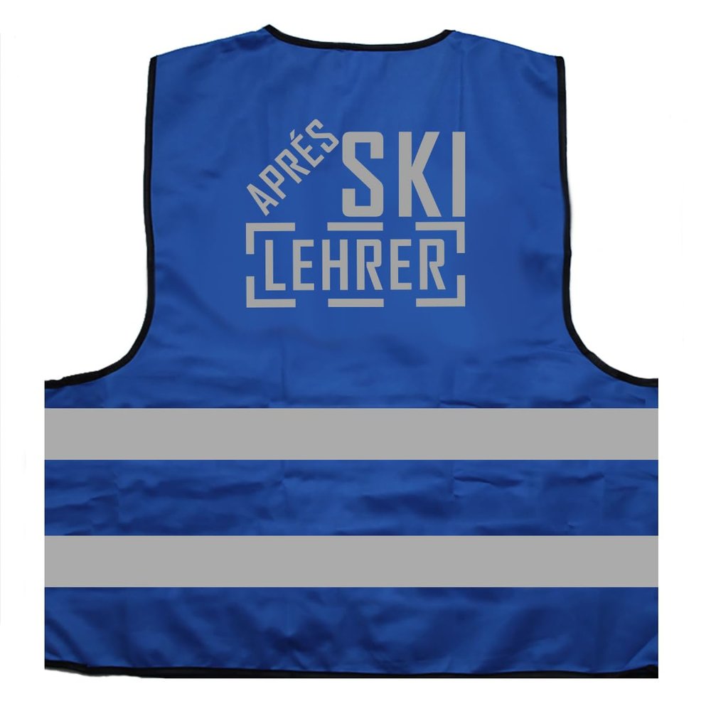 Aps Ski Instructor Safety Vest with Reflective Print, XXL/3XL, Blue