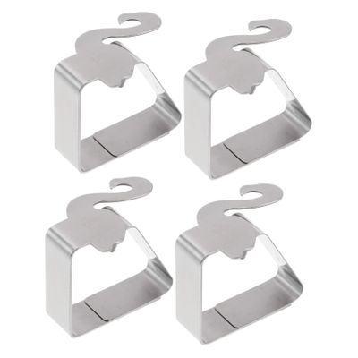 Alipis 4-Piece Adjustable Sturdy Stainless Steel Tablecloth Clips, Silver