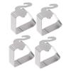 Alipis 4-Piece Adjustable Sturdy Stainless Steel Tablecloth Clips, Silver view 1