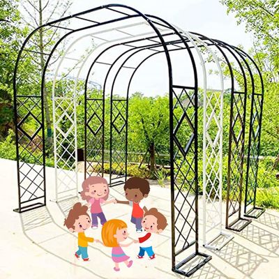 Metal Garden Arch Gate Pergola Trellis for Roses, White