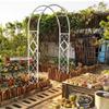 Metal Garden Arch Gate Pergola Trellis for Roses, White view 2