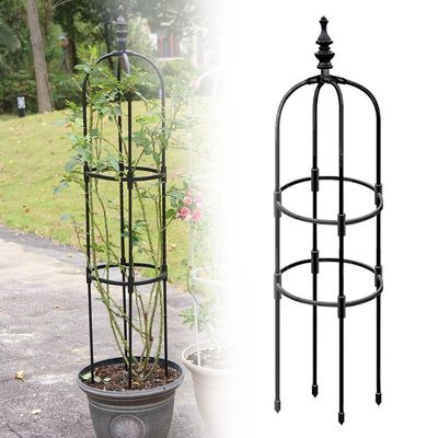 Garden Obelisk Trellis, 28 x 180 cm, Black
