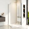 Corner-Entry Shower Enclosure 90 x 75 cm with 180° Folding Door, 6 mm Nano-Coated Tempered Glass, 195 cm High, No Shower Tray view 2