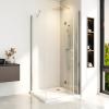 Corner-Entry Shower Enclosure 90 x 75 cm with 180° Folding Door, 6 mm Nano-Coated Tempered Glass, 195 cm High, No Shower Tray view 3