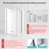 Corner-Entry Shower Enclosure 90 x 75 cm with 180° Folding Door, 6 mm Nano-Coated Tempered Glass, 195 cm High, No Shower Tray view 4