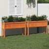 LAPOOH Planter Boxes with Legs, 2 pcs., Wax Brown, Solid Pine - 837569 view 1