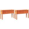 LAPOOH Planter Boxes with Legs, 2 pcs., Wax Brown, Solid Pine - 837569 view 2