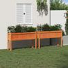 LAPOOH Planter Boxes with Legs, 2 pcs., Wax Brown, Solid Pine - 837569 view 3