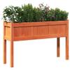 LAPOOH Planter Boxes with Legs, 2 pcs., Wax Brown, Solid Pine - 837569 view 4