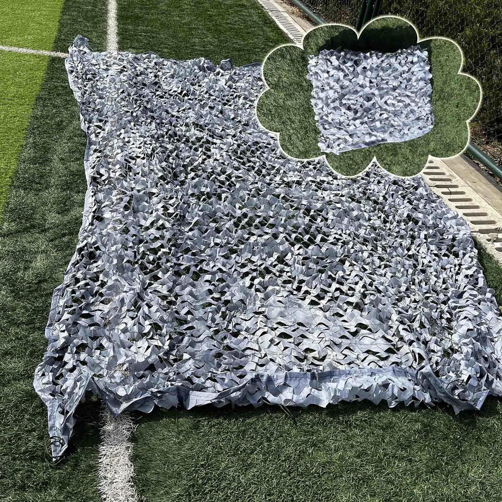 Jolan Gray Camouflage Net, 7 x 7 m (23 x 23 ft), Sun Shade and Privacy Screen