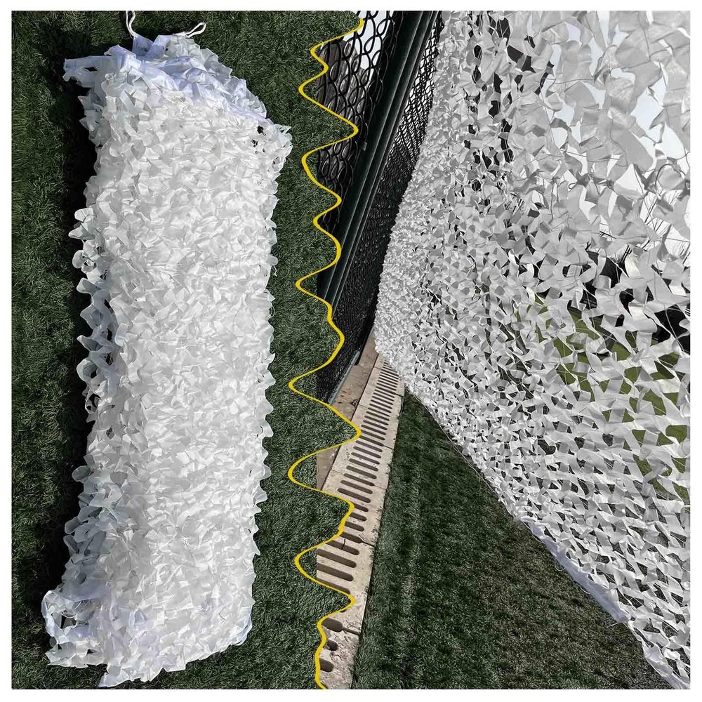 Camouflage Sun Shade Net, White, 3 x 10 m (9.8 x 32.8 ft)