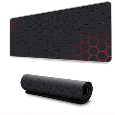 Treer Gaming Mouse Pad, Stitched Edges, Non-Slip Rubber Base, Red, 900 x 400 mm