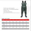 BLUEZY Nylon Youth Fishing Waders with Boots, Adjustable Shoulder Straps, Waterproof, Size C,39 view 4